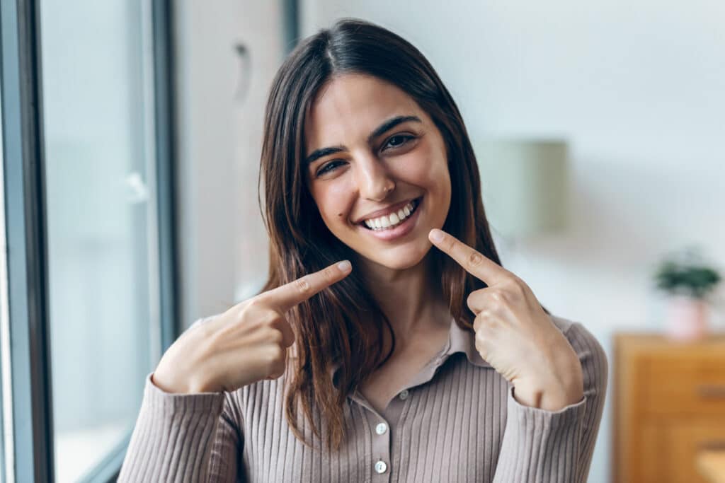 Dental patient with a healthy smile and no cavities