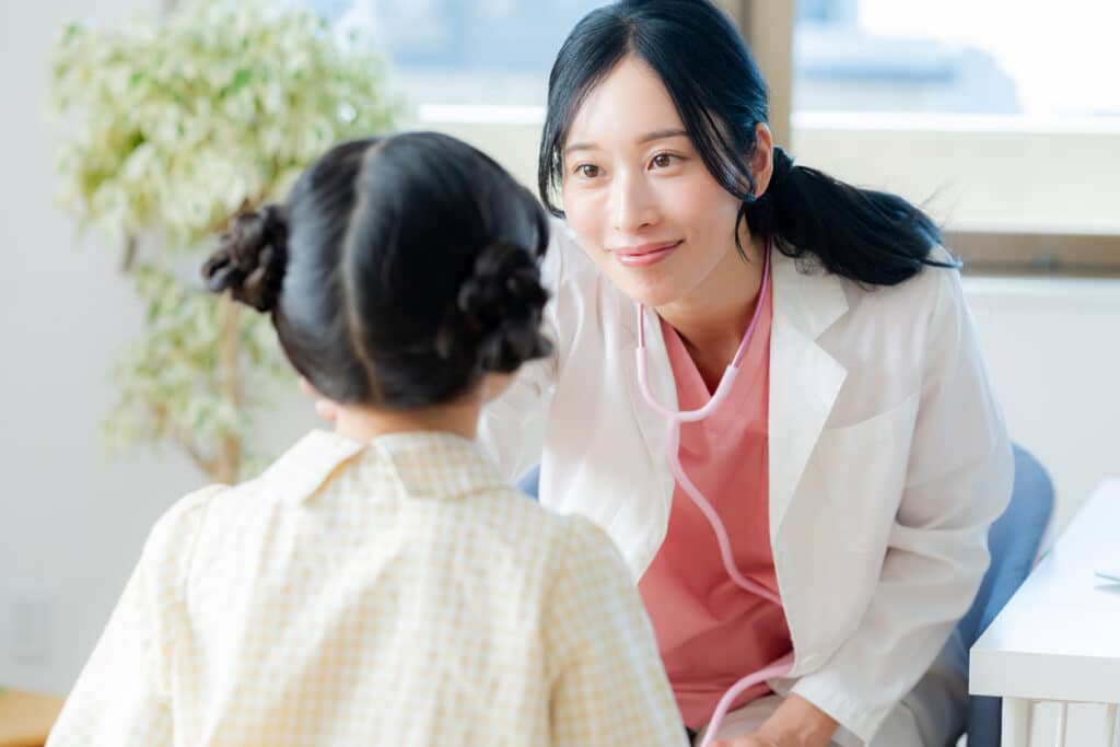 Toddler visiting the dentist