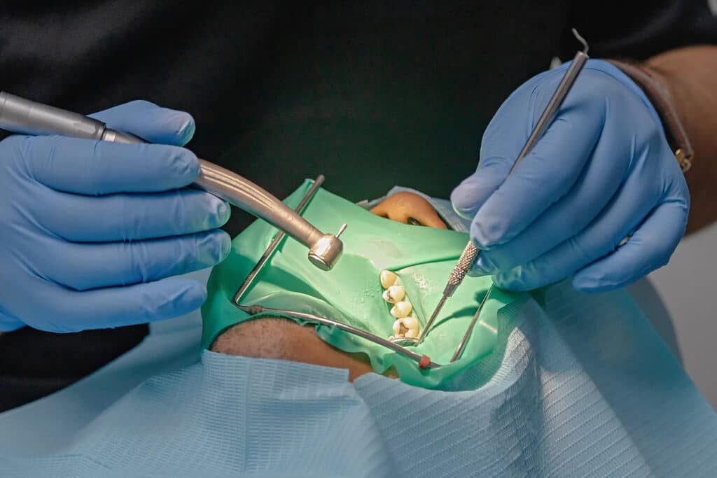 patient undergoing restorative dentistry